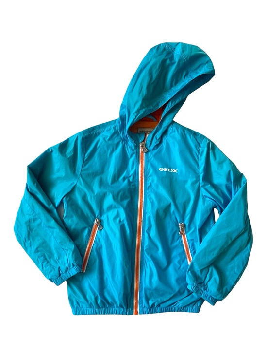 Geox Other - GEOX Jacket Windbreaker Hoodie Hood Blue Full Zip Coat Outdoor Hiking